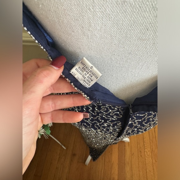 90s Vintage Lawrence Kazar Floor Length Beaded Gown - Picture 4 of 11